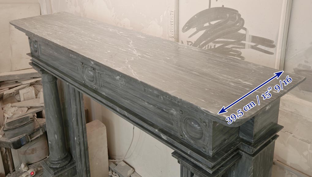 Napoleon III style mantel with detached columns in Turquin marble Napoleon III style mantel with detached columns in Turquin marble-8