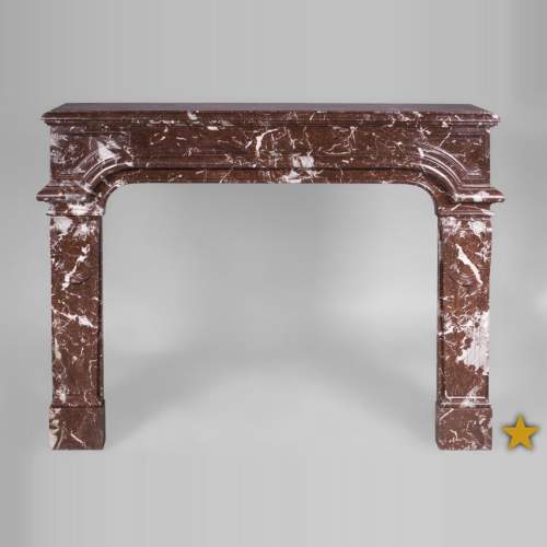 Antique Regence period fireplace in Red from the North marble