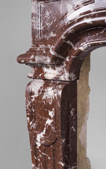 Antique Regence period fireplace in Red from the North marble Antique Regence period fireplace in Red from the North marble-4