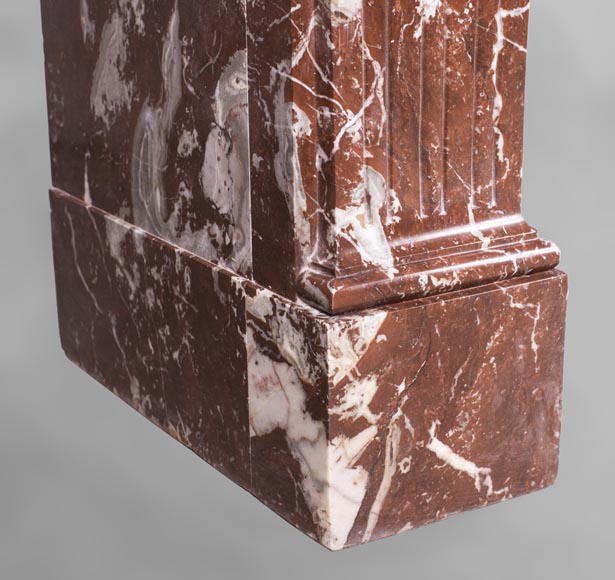 Antique Regence period fireplace in Red from the North marble Antique Regence period fireplace in Red from the North marble-5