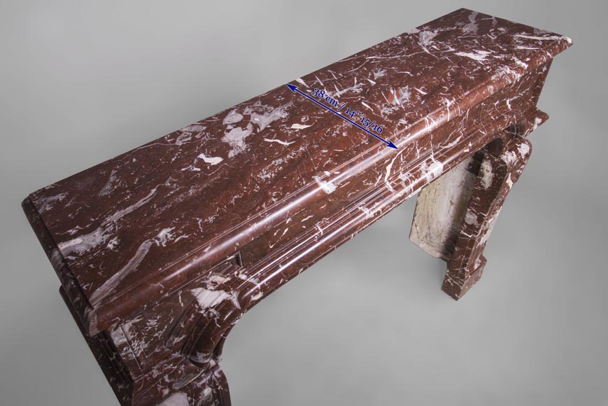 Antique Regence period fireplace in Red from the North marble Antique Regence period fireplace in Red from the North marble-9