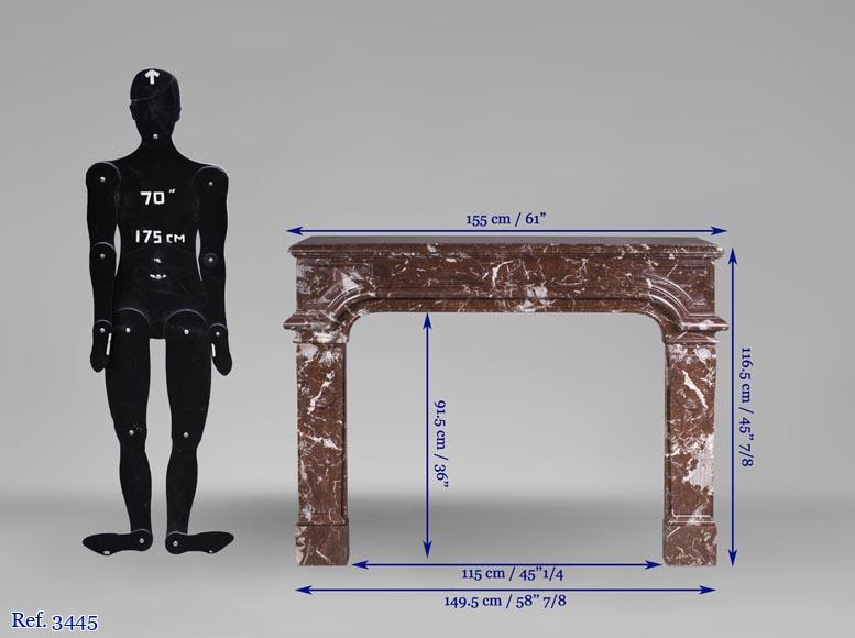 Antique Regence period fireplace in Red from the North marble Antique Regence period fireplace in Red from the North marble-10