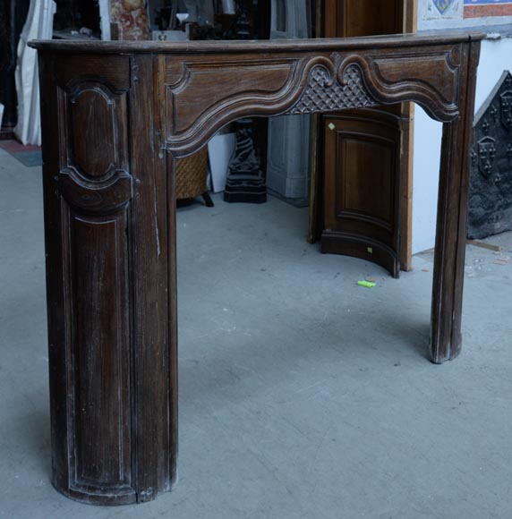 Large antique oak wood fireplace, Regence style, 1st half of the 19th c. Large antique oak wood fireplace, Regence style, 1st half of the 19th c.-2