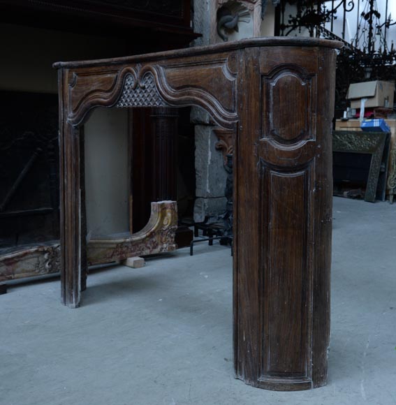 Large antique oak wood fireplace, Regence style, 1st half of the 19th c. Large antique oak wood fireplace, Regence style, 1st half of the 19th c.-5