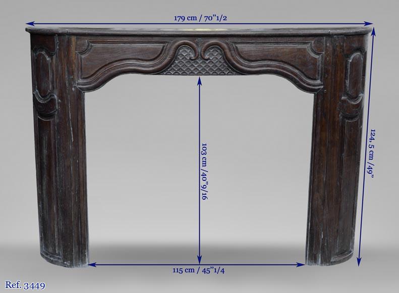 Large antique oak wood fireplace, Regence style, 1st half of the 19th c. Large antique oak wood fireplace, Regence style, 1st half of the 19th c.-9