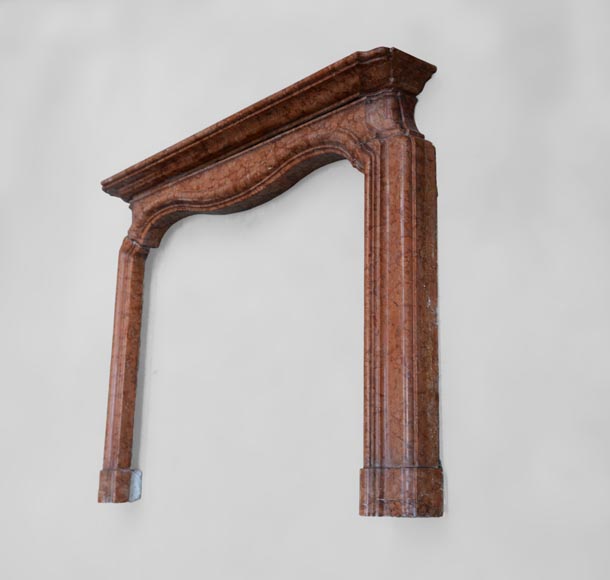 Regence style fireplace in Rosso Verona marble, early 20th century Regence style fireplace in Rosso Verona marble, early 20th century-5