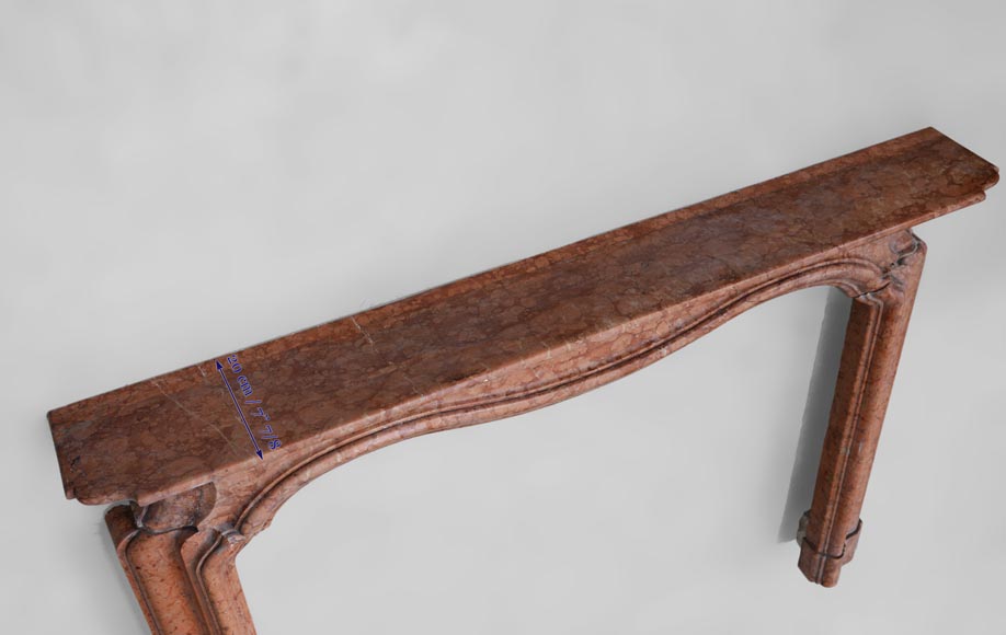 Regence style fireplace in Rosso Verona marble, early 20th century Regence style fireplace in Rosso Verona marble, early 20th century-8