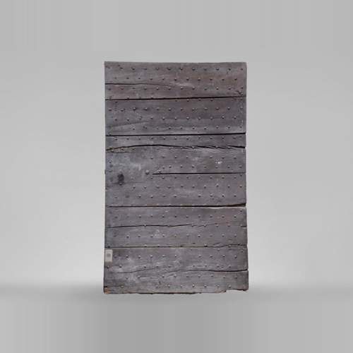Rare antique door in oak wood with nails, 18th century