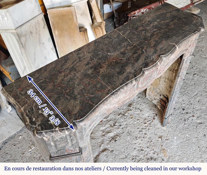 Louis XV style Pompadour mantel carved in Bois Jourdan marble Louis XV style Pompadour mantel carved in Bois Jourdan marble-8