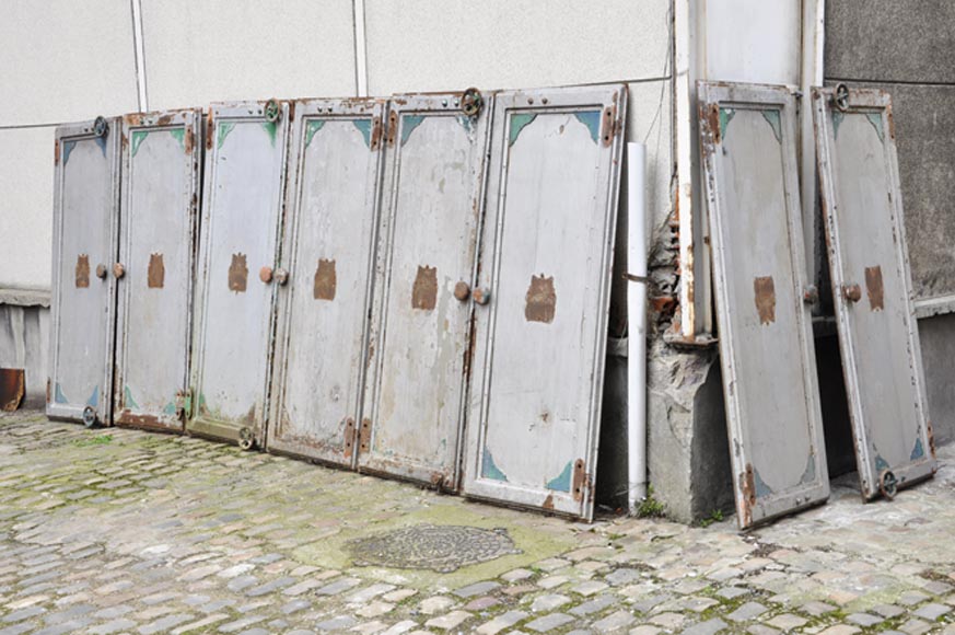 Antique set of eight industrial boiler room doors  Antique set of eight industrial boiler room doors -0