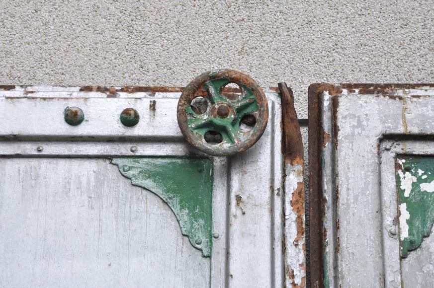 Antique set of eight industrial boiler room doors  Antique set of eight industrial boiler room doors -4