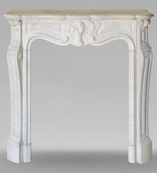 Small Louis XV mantel in Carrara marble Small Louis XV mantel in Carrara marble-0