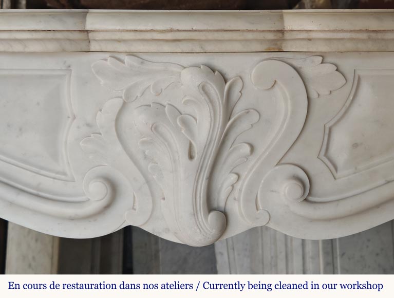 Small Louis XV mantel in Carrara marble Small Louis XV mantel in Carrara marble-1