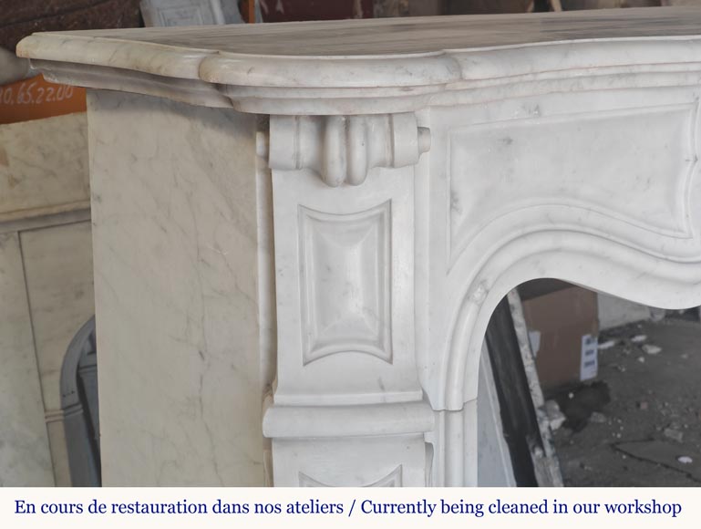Small Louis XV mantel in Carrara marble Small Louis XV mantel in Carrara marble-4