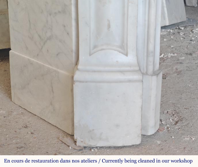 Small Louis XV mantel in Carrara marble Small Louis XV mantel in Carrara marble-5
