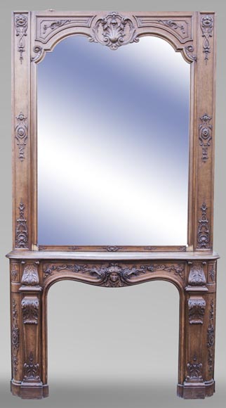 BARDIE Armand (cabinetmaker) - An antique Napoleon III style fireplace with its overmantel BARDIE Armand (cabinetmaker) - An antique Napoleon III style fireplace with its overmantel-0