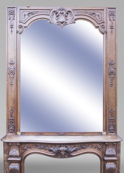 BARDIE Armand (cabinetmaker) - An antique Napoleon III style fireplace with its overmantel BARDIE Armand (cabinetmaker) - An antique Napoleon III style fireplace with its overmantel-1