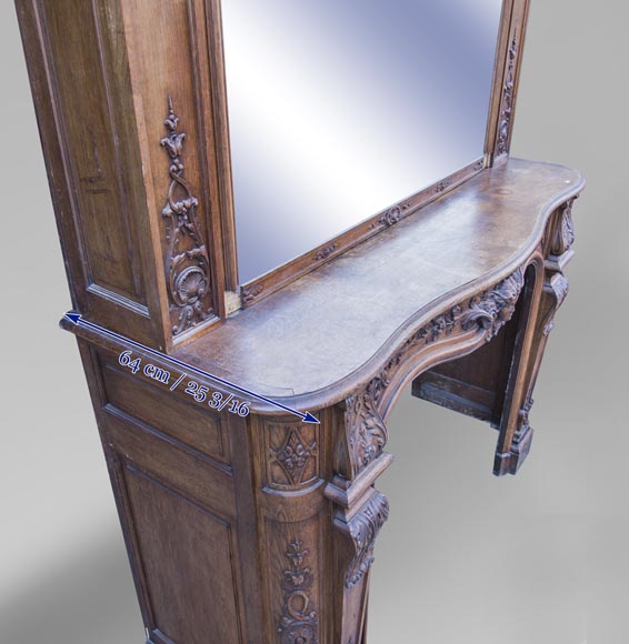 BARDIE Armand (cabinetmaker) - An antique Napoleon III style fireplace with its overmantel BARDIE Armand (cabinetmaker) - An antique Napoleon III style fireplace with its overmantel-17