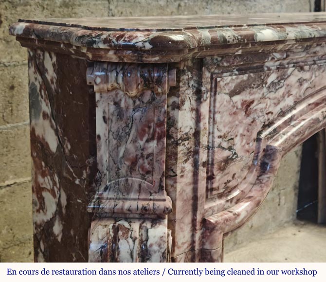 Fleur de Pécher pink marble Louis XV mantel Fleur de Pécher pink marble Louis XV mantel-3