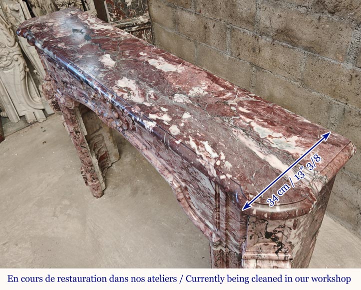 Fleur de Pécher pink marble Louis XV mantel Fleur de Pécher pink marble Louis XV mantel-7