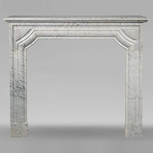 Louis XIV style mantel in speckled Carrara marble