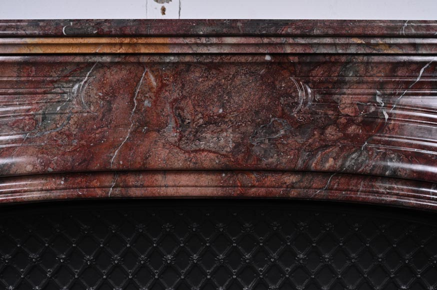 Regence style mantel in veined red marble Regence style mantel in veined red marble-1