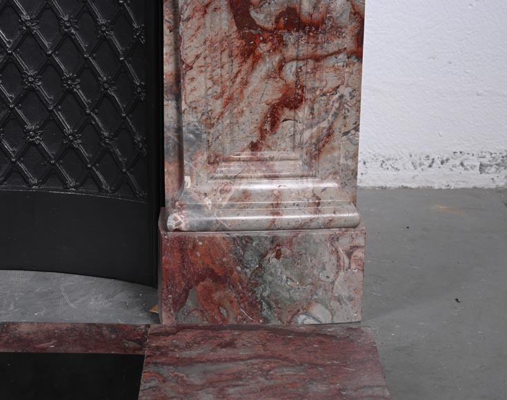 Regence style mantel in veined red marble Regence style mantel in veined red marble-8