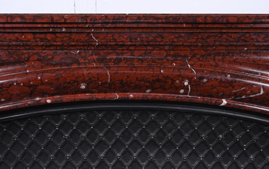 Louis XIV style Bolection mantel carved in Griotte marble Louis XIV style Bolection mantel carved in Griotte marble-1