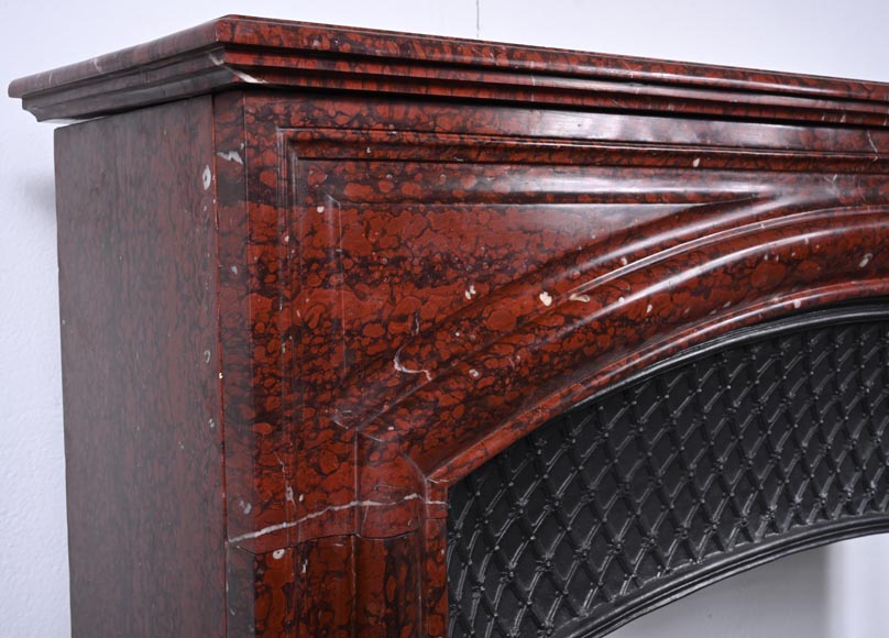 Louis XIV style Bolection mantel carved in Griotte marble Louis XIV style Bolection mantel carved in Griotte marble-3