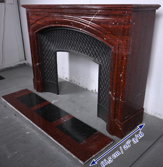 Louis XIV style Bolection mantel carved in Griotte marble Louis XIV style Bolection mantel carved in Griotte marble-5