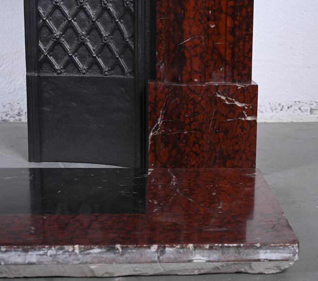 Louis XIV style Bolection mantel carved in Griotte marble Louis XIV style Bolection mantel carved in Griotte marble-7