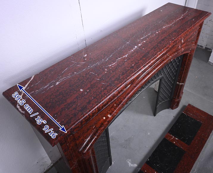 Louis XIV style Bolection mantel carved in Griotte marble Louis XIV style Bolection mantel carved in Griotte marble-9