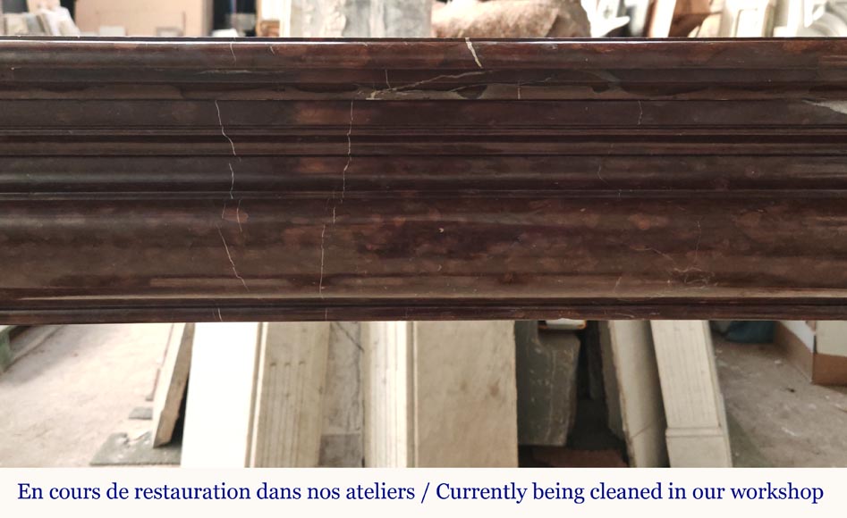 Louis XIV style Bolection mantel in Rouge Griotte marble Louis XIV style Bolection mantel in Rouge Griotte marble-1