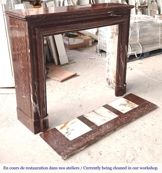 Louis XIV style Bolection mantel in Rouge Griotte marble Louis XIV style Bolection mantel in Rouge Griotte marble-2