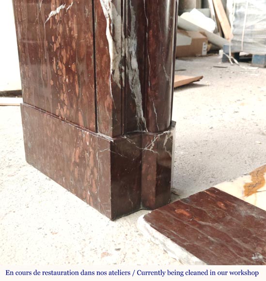 Louis XIV style Bolection mantel in Rouge Griotte marble Louis XIV style Bolection mantel in Rouge Griotte marble-3