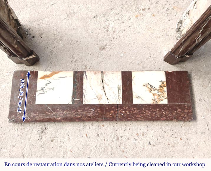 Louis XIV style Bolection mantel in Rouge Griotte marble Louis XIV style Bolection mantel in Rouge Griotte marble-7