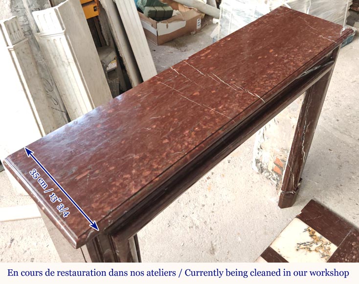 Louis XIV style Bolection mantel in Rouge Griotte marble Louis XIV style Bolection mantel in Rouge Griotte marble-8