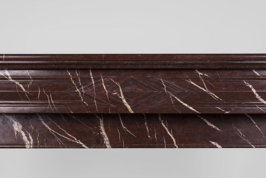 Antique Napoleon III style fireplace made out of Rouge Griotte marble with lion’s paws and Acanthus leaves Antique Napoleon III style fireplace made out of Rouge Griotte marble with lion’s paws and Acanthus leaves-1