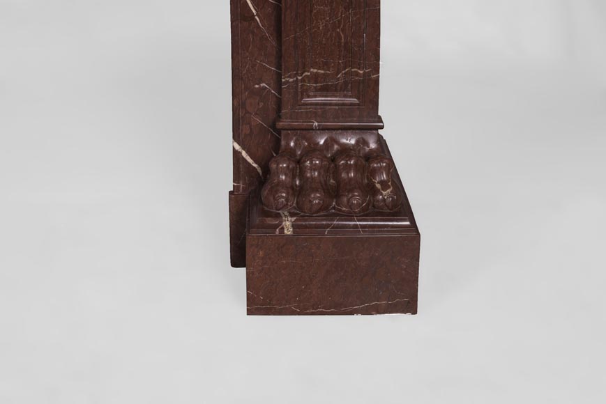 Antique Napoleon III style fireplace made out of Rouge Griotte marble with lion’s paws and Acanthus leaves Antique Napoleon III style fireplace made out of Rouge Griotte marble with lion’s paws and Acanthus leaves-9
