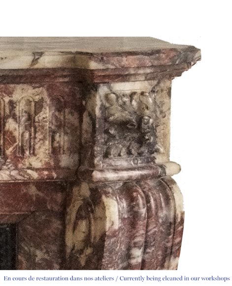 Antique Louis XVI style fireplace made out of marble with flutes Antique Louis XVI style fireplace made out of marble with flutes-6