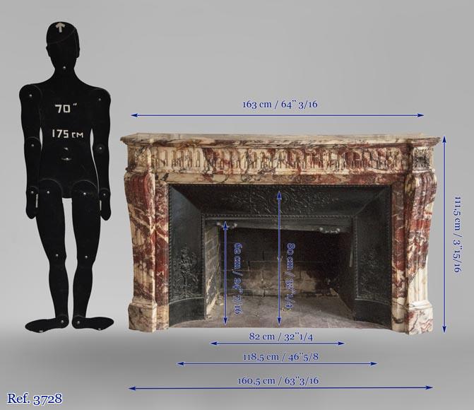 Antique Louis XVI style fireplace made out of marble with flutes Antique Louis XVI style fireplace made out of marble with flutes-9
