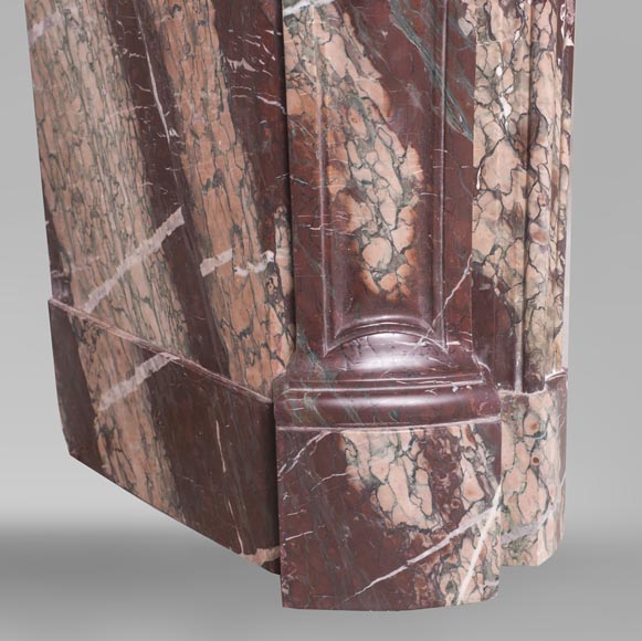 An antique Louis Xv style fireplace, Pompadour model, made out of Campan rubané marble An antique Louis Xv style fireplace, Pompadour model, made out of Campan rubané marble-4