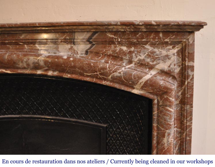 An antique Louis XIV style fireplace, made out of Rouge Royal marble An antique Louis XIV style fireplace, made out of Rouge Royal marble-6