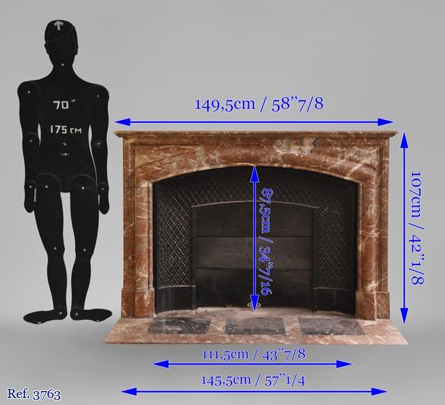 An antique Louis XIV style fireplace, made out of Rouge Royal marble An antique Louis XIV style fireplace, made out of Rouge Royal marble-10