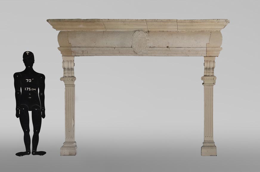 An important 17th century stone fireplace An important 17th century stone fireplace-0