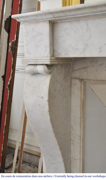 Antique Restoration style fireplace in Carrara marble Antique Restoration style fireplace in Carrara marble-3