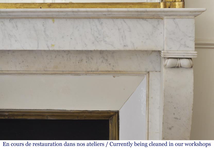 Antique Restoration style fireplace in Carrara marble Antique Restoration style fireplace in Carrara marble-6