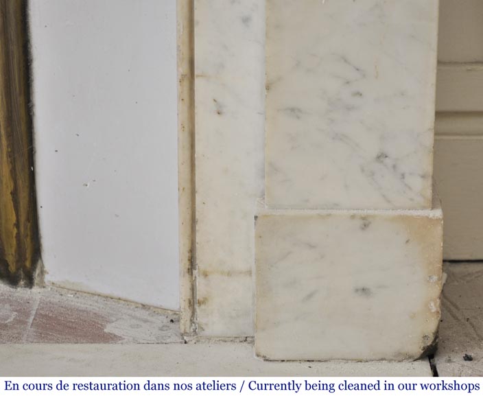 Antique Restoration style fireplace in Carrara marble Antique Restoration style fireplace in Carrara marble-7