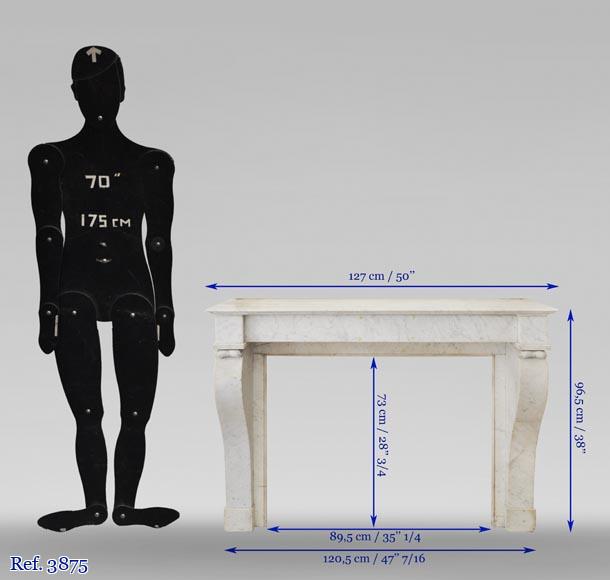 Antique Restoration style fireplace in Carrara marble Antique Restoration style fireplace in Carrara marble-9