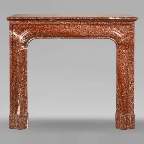 Louis XIV style mantel in red Campan marble